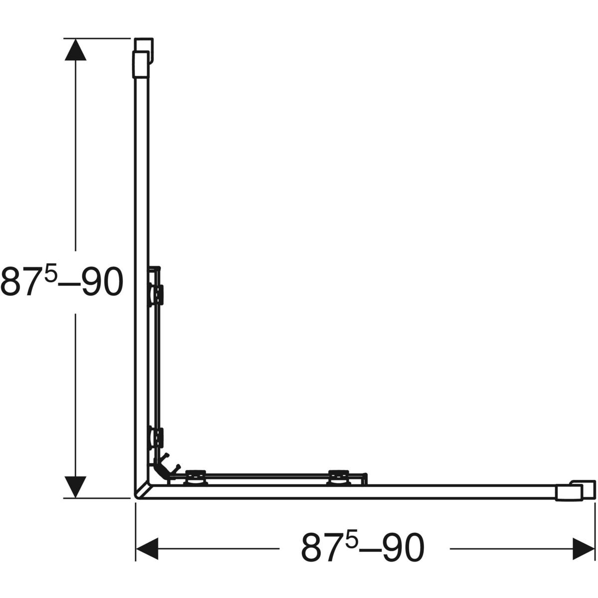 560.122.00.2t Geberit GEO kvadratna tuš kabina 87.5–90 cm