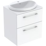 Geberit Selnova Square set ugradni umivaonik sa ormarićem i pločom, dve fioke, 59.1 cm, bela