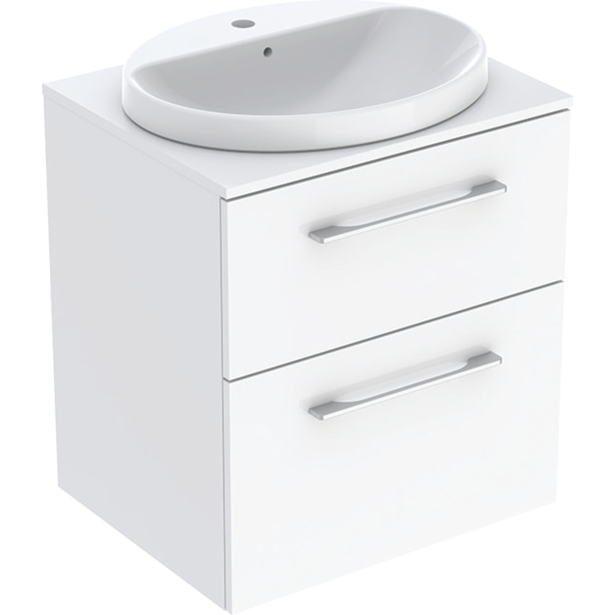 Geberit Selnova Square set ugradni umivaonik sa ormarićem i pločom, dve fioke, 59.1 cm, bela