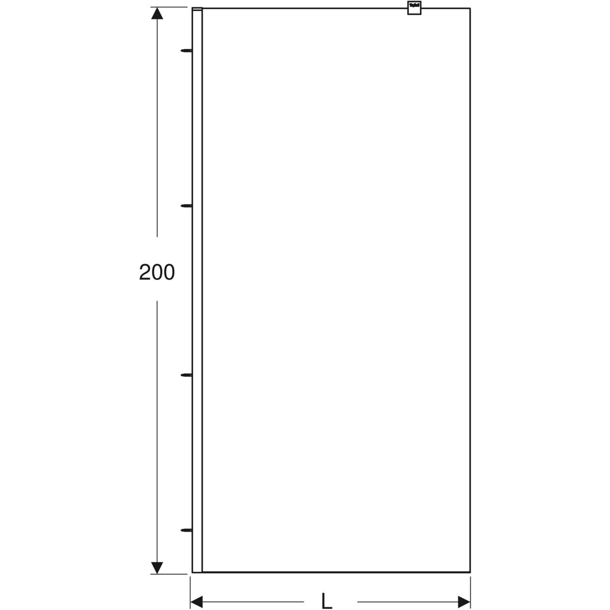 560.159.00.2t Geberit GEO walk-in tuš panel
