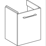 Geberit Selnova Square ormarić za umivaonik, sa jednim vratima, širina umivaonika 50cm, lava (502.739.00.1)