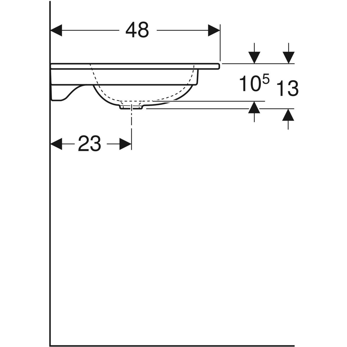 501.844.00.1t2 Geberit iCon ugradni umivaonik 75 cm (501.844.00.1)