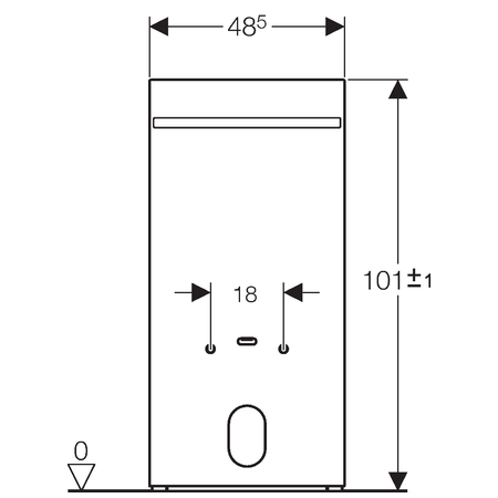 131.030.SI.1.jpg_product_product Prednja šema Geberit Monolith sanitarni modul za bide sa držačem za peškire (131.030.SI.1)
