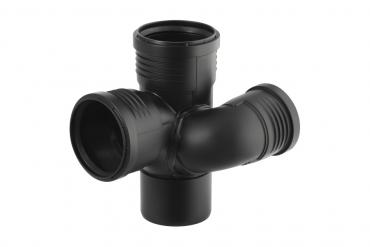 Geberit Silent-PP dupla račva za šaht 87,5° - 180° - leva, sa natičnim krajevima d110/75/110 (390.564.14.1)