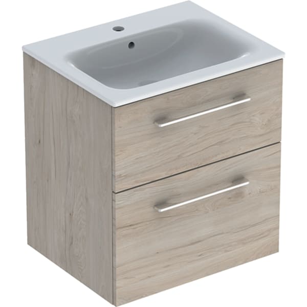 Geberit Selnova Square komplet, ugradni umivaonik sa uskom ivicom, sa ormarićem, dve fioke 60 cm