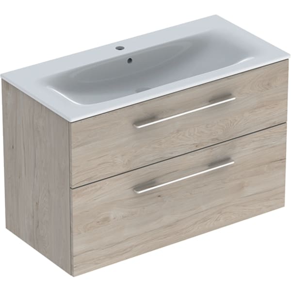 Geberit Selnova Square komplet, ugradni umivaonik sa uskom ivicom, sa ormarićem, dve fioke 100 cm