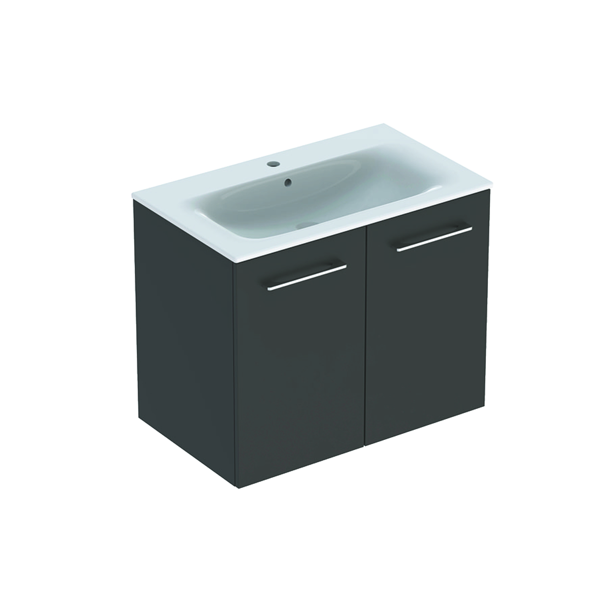 Geberit Selnova Square komplet, ugradni umivaonik sa uskom ivicom, sa ormarićem, dvoje vrata, 80 cm