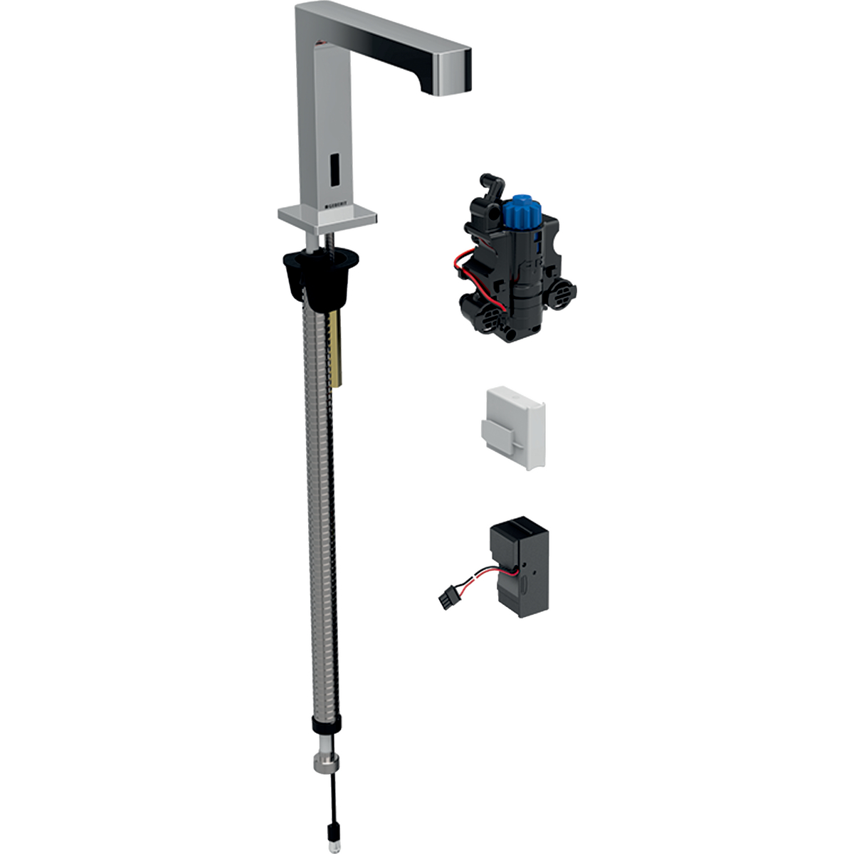 Geberit armatura za umivaonik Brenta, montaža na umivaonik, mrežno napajanje, za ugradnu funkcionalnu kutiju, sa termostatskim mešačem (116.197.21.1)