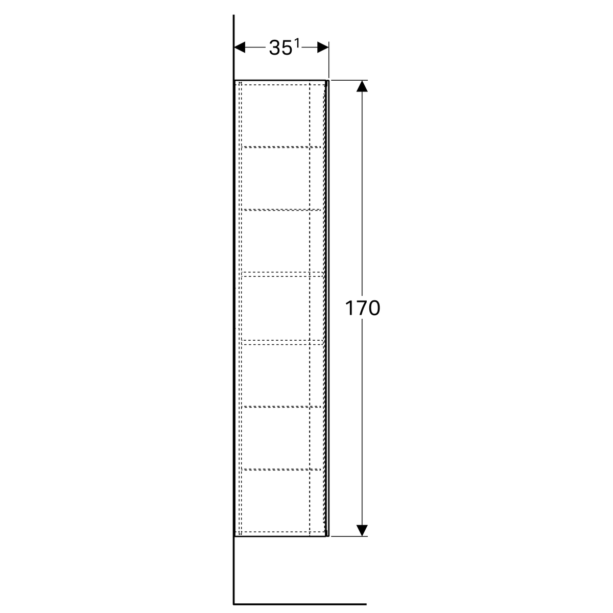DAS_469519_20170926_152923.jpg_product Geberit Xeno² visoki ormarić sa jednim vratima i unutrašnjim ogledalom 40 cm