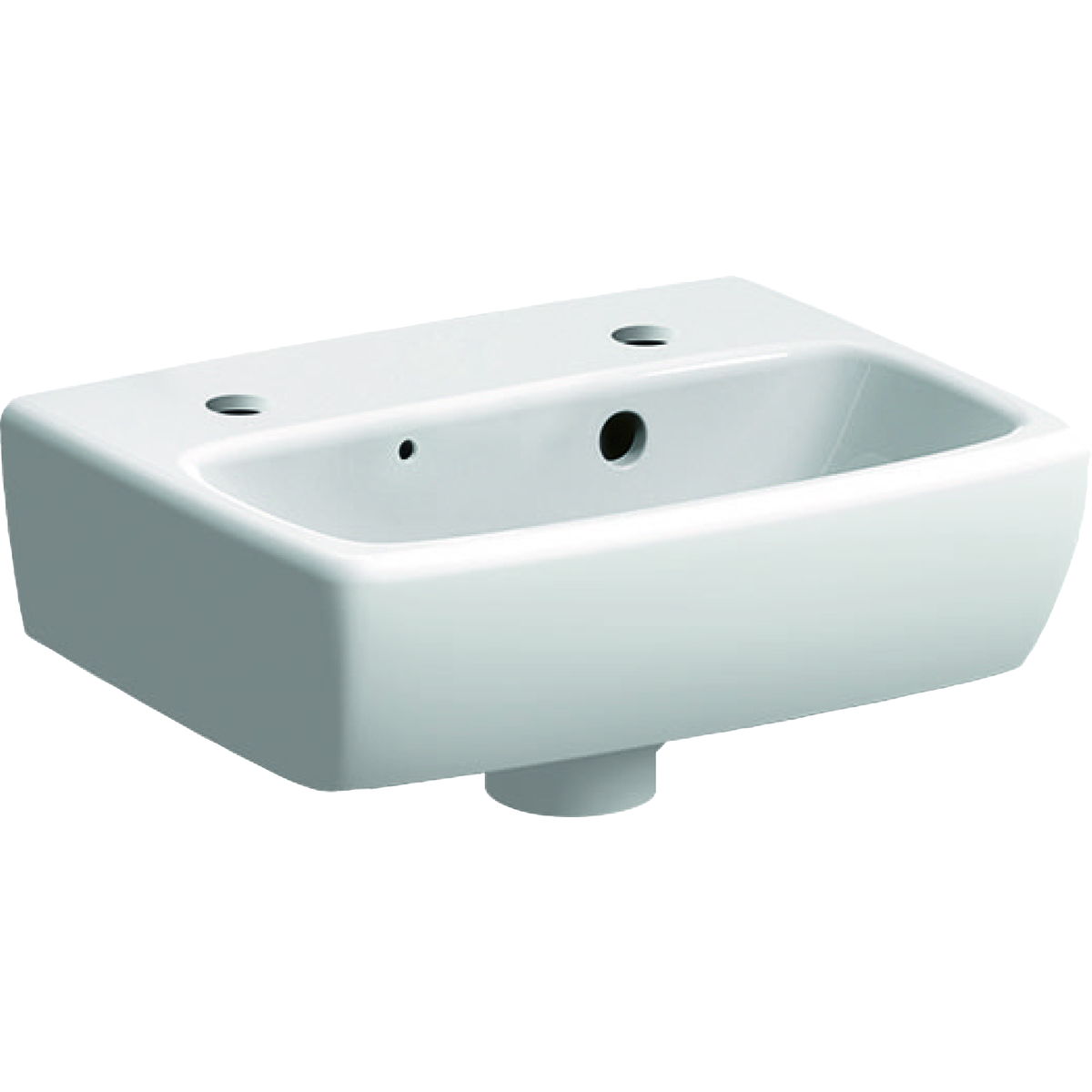 Geberit Selnova Square umivaonik za pranje ruku, asimetrični preliv 36x28 cm