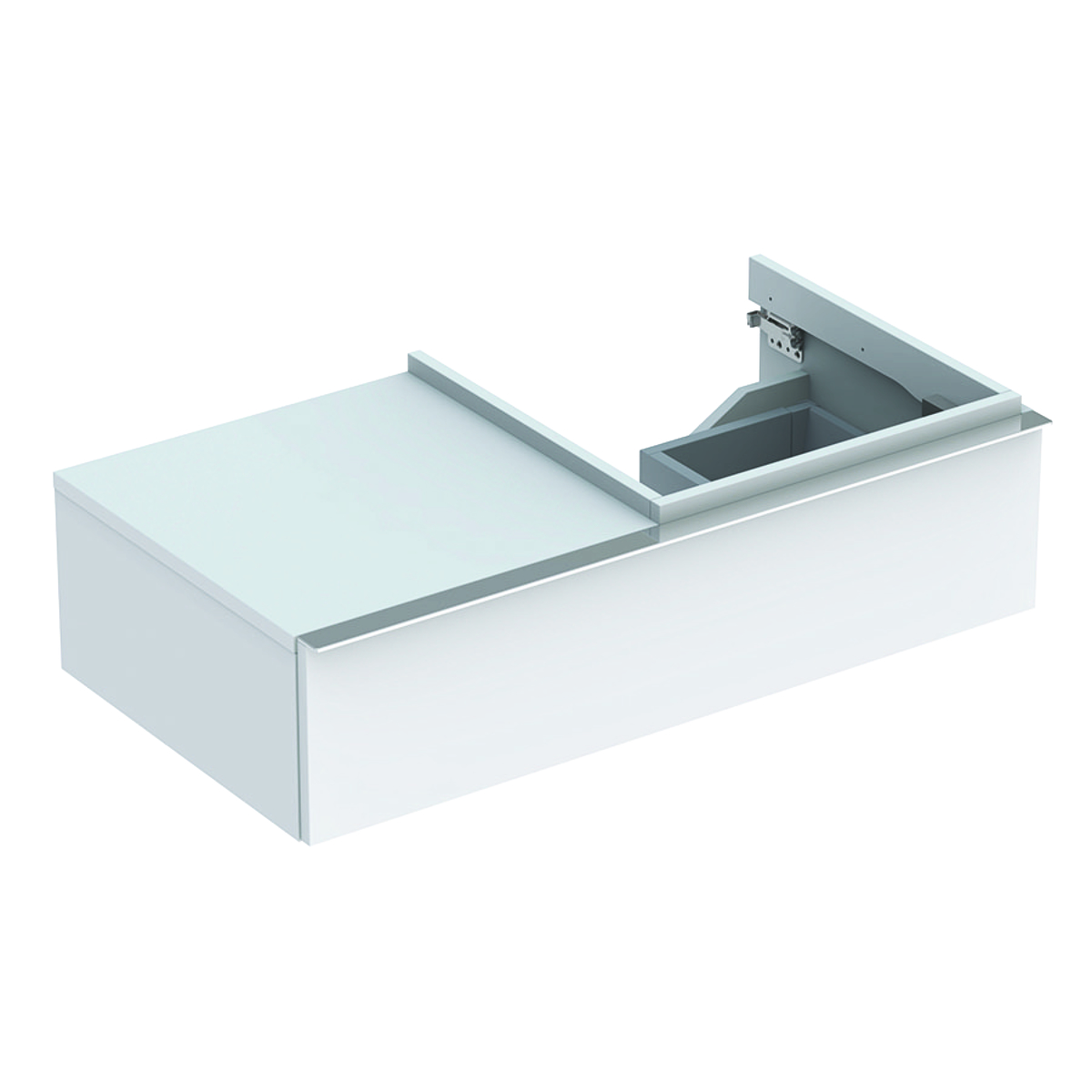 Geberit iCon ormarić za umivaonik, sa jednom fiokom i površinom za odlaganje levo, 89 cm